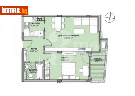Двустаен, 82m² - Апартамент за продажба - 114673796