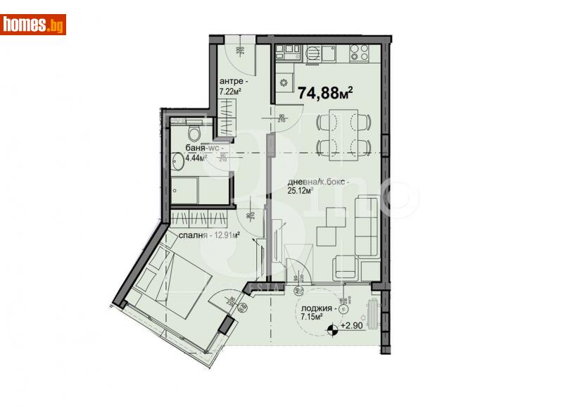 Двустаен, 74m² - Жк. Люлин 5, София - Апартамент за продажба - 3mo офис Амалтея - 114673800