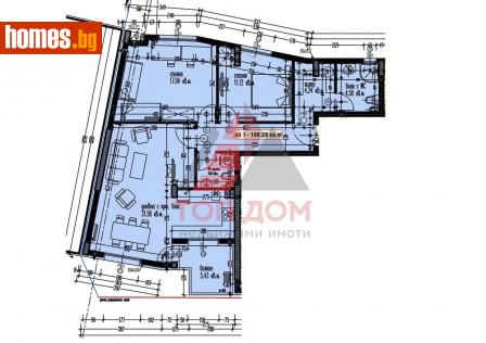 Тристаен, 95m² - Апартамент за продажба - 114682213