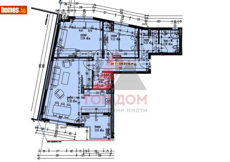Тристаен, 95m² - Кв. Аспарухово, Варна - Апартамент за продажба - Топ Дом  - 114682213