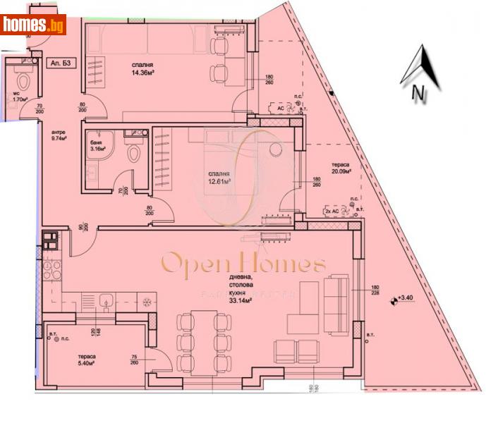 Тристаен, 135m² - Жк. Христо Смирненски, Пловдив - Апартамент за продажба - OPEN Homes - 114686522