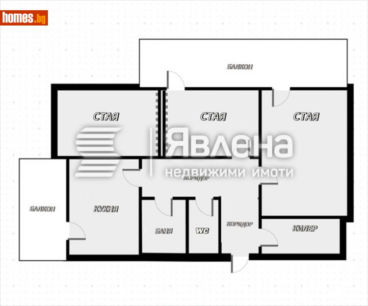 Четиристаен, 110m² -  Колхозен Пазар, Варна - Апартамент за продажба - ЯВЛЕНА - 114689191
