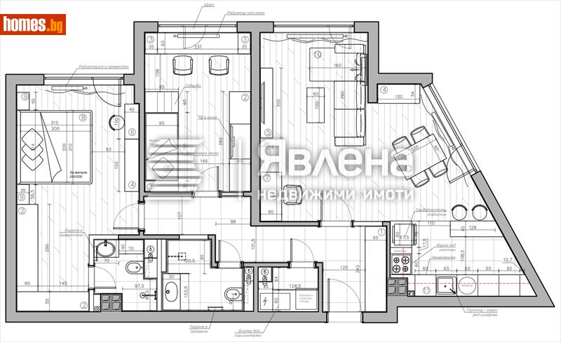 Тристаен, 126m² - Жк. Полигона, София - Апартамент за продажба - ЯВЛЕНА - 114689274
