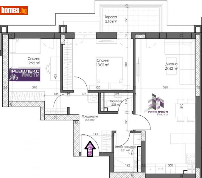 Тристаен, 105m² - Кв. Кършияка, Пловдив - Апартамент за продажба - Превилекс имоти ЕООД - 114690731