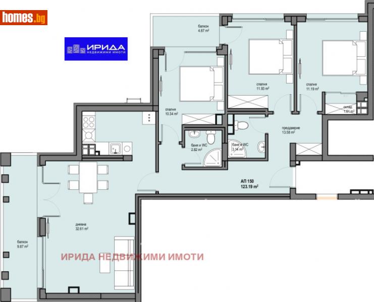 Четиристаен, 144m² - Жк. Левски Г, София - Апартамент за продажба - Ирида - 114706346