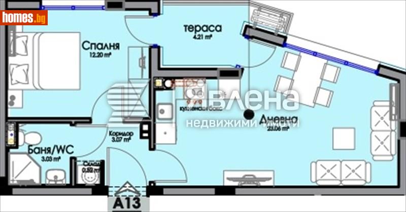 Двустаен, 63m² - Бургас, Бургас - Апартамент за продажба - ЯВЛЕНА - 114716390