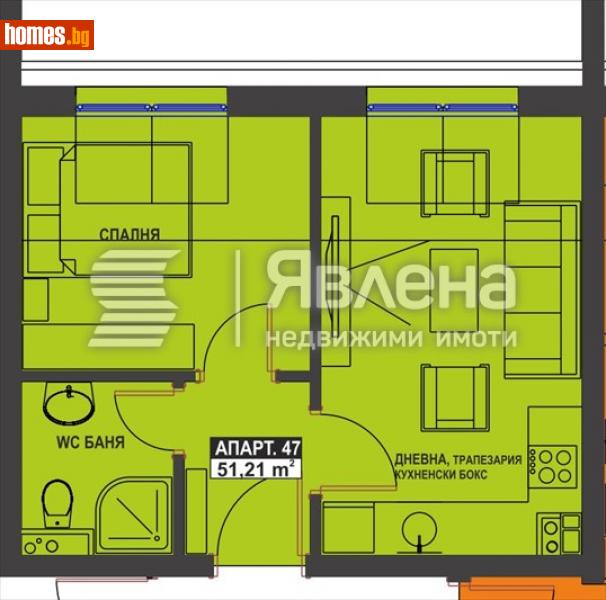 Двустаен, 51m² - Жк. Братя Миладинови, Бургас - Апартамент за продажба - ЯВЛЕНА - 114729486