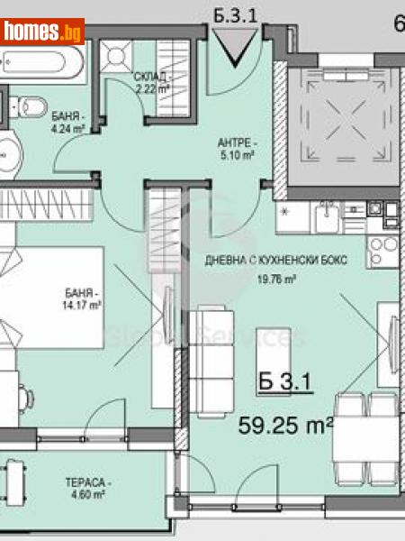 Двустаен, 68m² - Кв. Витоша, София - Апартамент за продажба - Глобъл Сървисиз ООД - 114741672