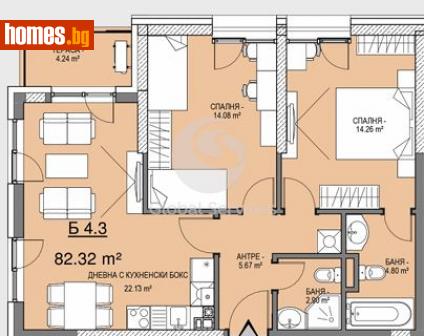 Тристаен, 97m² - Апартамент за продажба - 114741674