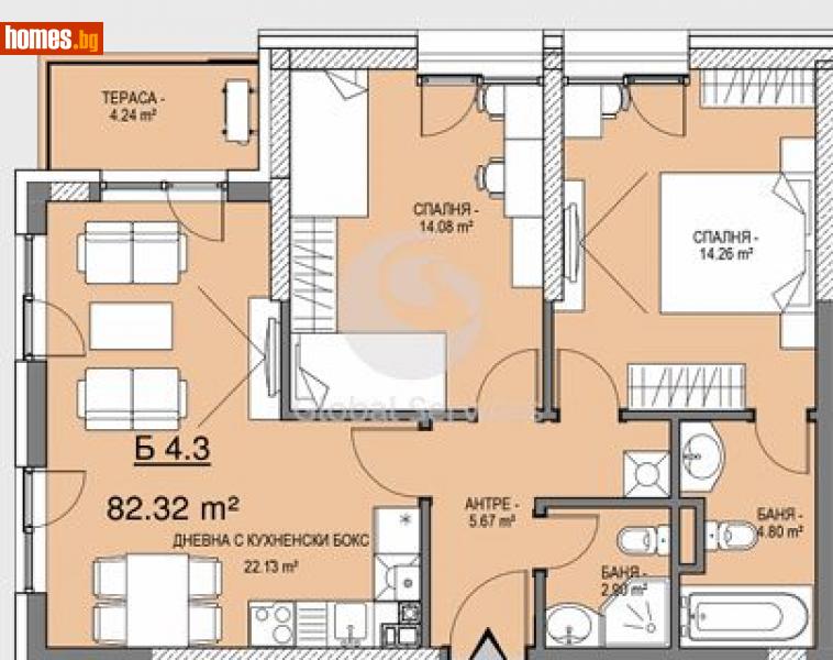 Тристаен, 97m² - Кв. Витоша, София - Апартамент за продажба - Глобъл Сървисиз ООД - 114741674