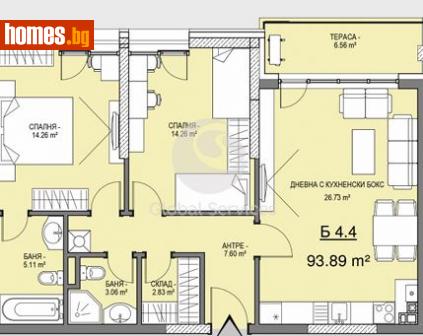 Тристаен, 107m² - Апартамент за продажба - 114741702