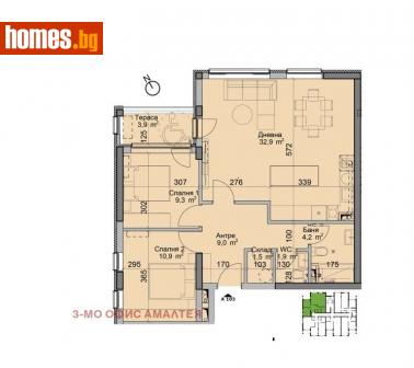 Тристаен, 102m² - Апартамент за продажба - 114742221