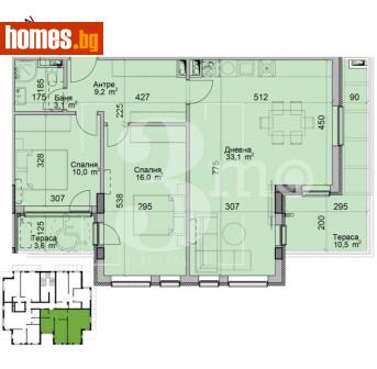 Тристаен, 117m² - Апартамент за продажба - 114742230
