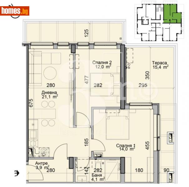 Тристаен, 96m² - Кв. Модерно Предградие, София - Апартамент за продажба - 3mo офис Амалтея - 114742231