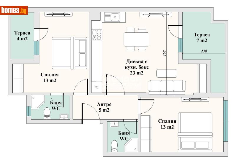 Тристаен, 99m² - Кв. Кършияка, Пловдив - Апартамент за продажба - КОНДОР НЕДВИЖИМИ ИМОТИ - 114745308