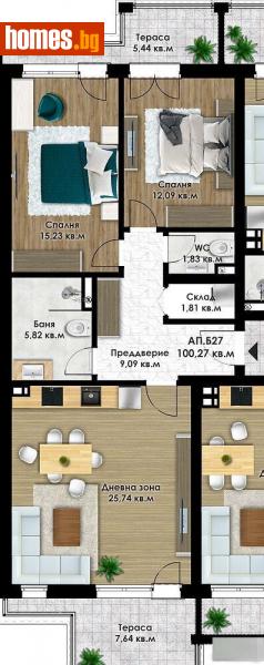 Тристаен, 115m² - Жк. Христо Ботев, Пловдив - Апартамент за продажба - ТОП ИМОТИ БГ - 114750607