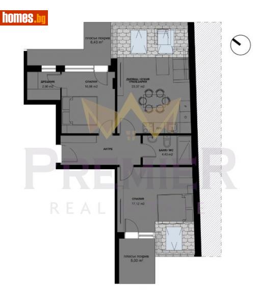 Тристаен, 107m² - Жк. Надежда 1, София - Апартамент за продажба - ИМОТИ ПРЕМИЕР - 114752779