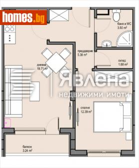 Двустаен, 62m² - Апартамент за продажба - 114762292