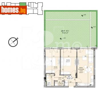 Тристаен, 90m² - Апартамент за продажба - 114776851