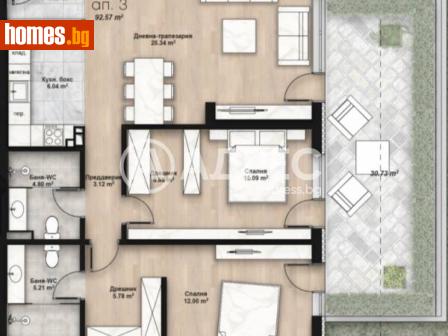 Тристаен, 104m² - Апартамент за продажба - 114777415