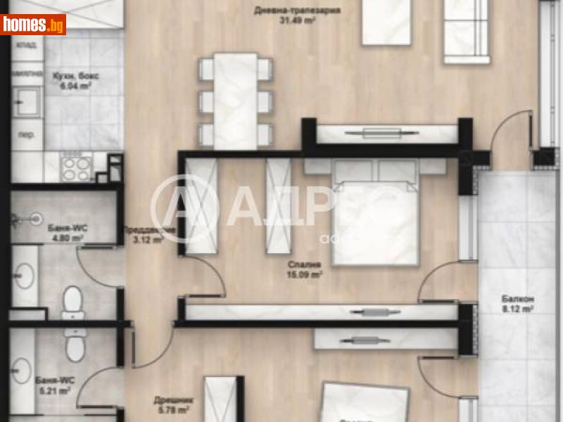 Тристаен, 122m² - Жк. Люлин 2, София - Апартамент за продажба - АДРЕС НЕДВИЖИМИ ИМОТИ - 114777421