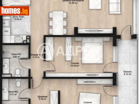 Тристаен, 122m² - Апартамент за продажба - 114777423