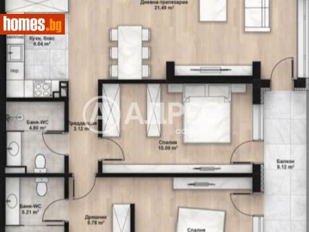 Тристаен, 122m² - Апартамент за продажба - 114777425