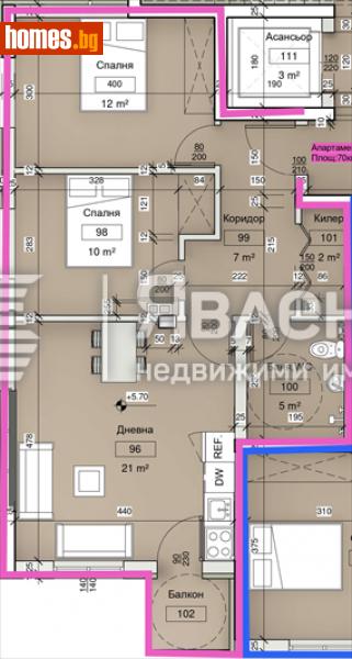 Тристаен, 85m² - Кв. Виница, Варна - Апартамент за продажба - ЯВЛЕНА - 114777961