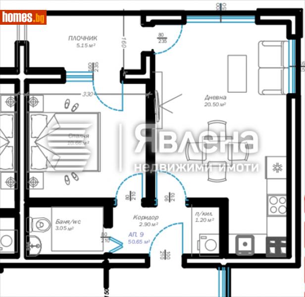 Двустаен, 65m² - Жк. Възраждане, Варна - Апартамент за продажба - ЯВЛЕНА - 114778167