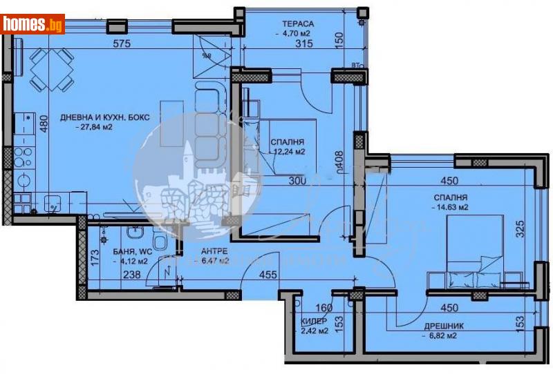 Тристаен, 119m² - Жк. Христо Смирненски, Пловдив - Апартамент за продажба - Арт Каза - 114788829
