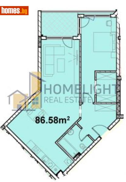 Двустаен, 102m² - Жк. Полигона, София - Апартамент за продажба - ХОУМ ЛАЙТ  - 114793171