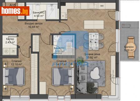 Тристаен, 125m² - Апартамент за продажба - 114794129