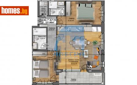 Тристаен, 122m² - Апартамент за продажба - 114794156