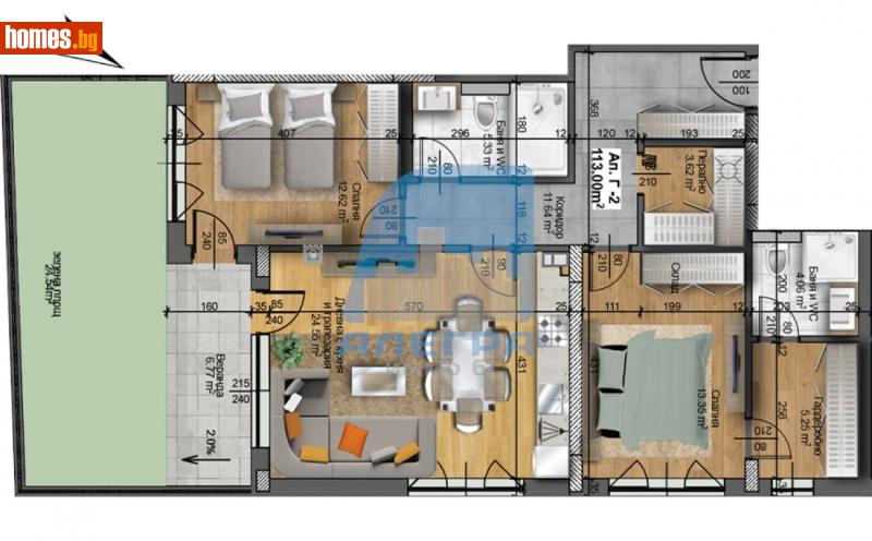 Тристаен, 112m² - Жк. Христо Смирненски, Пловдив - Апартамент за продажба - Alegra ImmoBG - 114794168