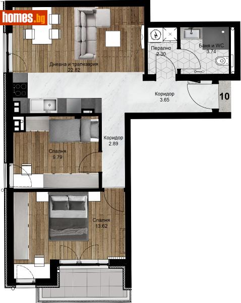Тристаен, 93m² -  Център, Плевен - Апартамент за продажба - Домстрой ЕООД - 114795705