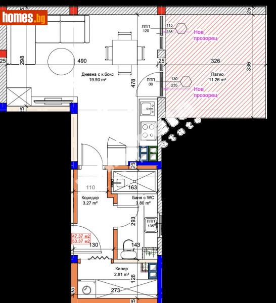 Едностаен, 53m² - Варна, Варна - Апартамент за продажба - МИРЕЛА - 114810667