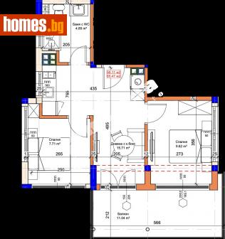 Тристаен, 66m² - Апартамент за продажба - 114810668