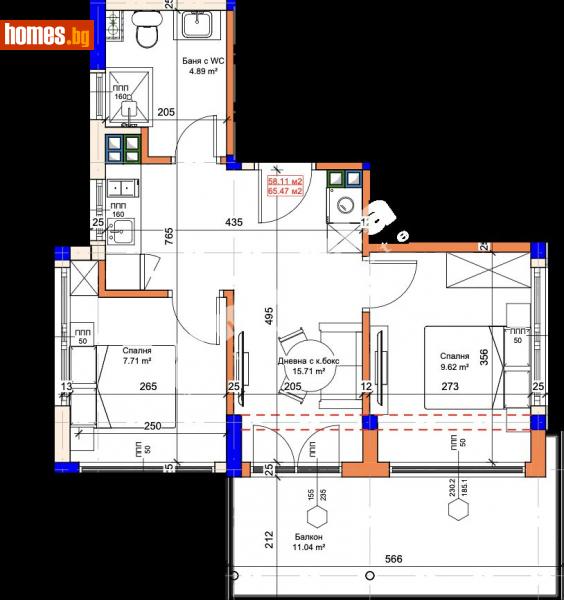 Тристаен, 66m² - Варна, Варна - Апартамент за продажба - МИРЕЛА - 114810668