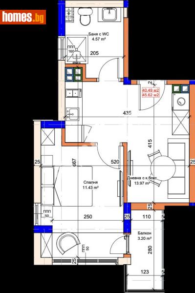 Двустаен, 46m² - Варна, Варна - Апартамент за продажба - МИРЕЛА - 114810670