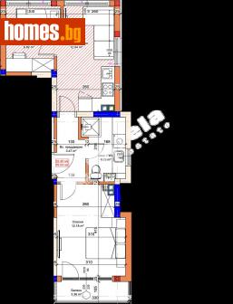Тристаен, 59m² - Апартамент за продажба - 114810671