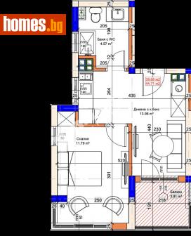 Двустаен, 45m² - Апартамент за продажба - 114810672
