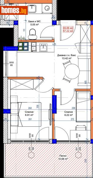 Тристаен, 57m² - Варна, Варна - Апартамент за продажба - МИРЕЛА - 114810675