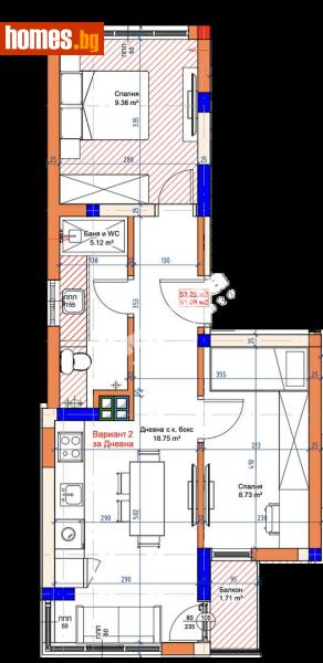 Тристаен, 61m² - Варна, Варна - Апартамент за продажба - МИРЕЛА - 114810688