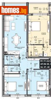Тристаен, 107m² - Апартамент за продажба - 114810701