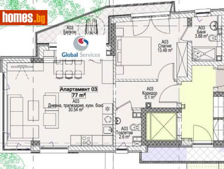 Двустаен, 90m² - Апартамент за продажба - 114817553
