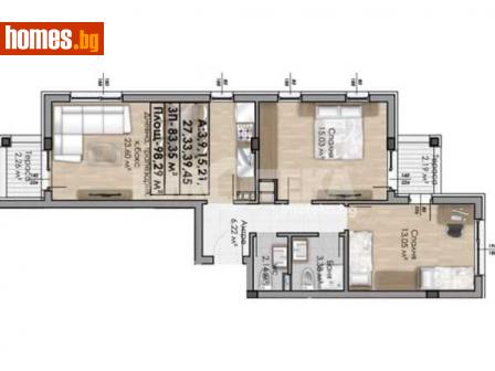 Тристаен, 112m² - Апартамент за продажба - 114824168
