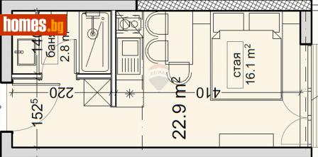 Едностаен, 26m² - Апартамент за продажба - 114846341