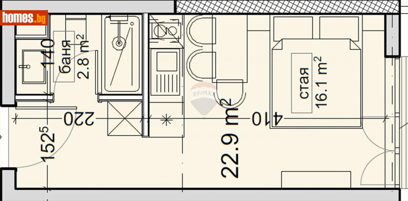 Едностаен, 26m² - Кв. Владиславово, Варна - Апартамент за продажба - RE/MAX Home - 114846341