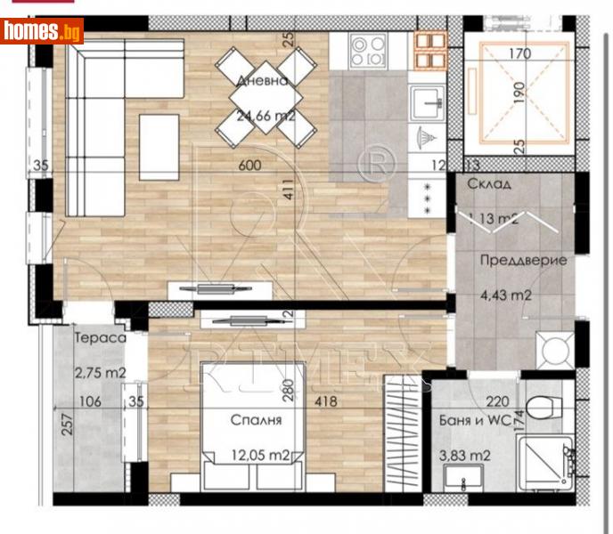 Двустаен, 67m² - Кв. Остромила, Пловдив - Апартамент за продажба - Римекс Имоти - 114850826