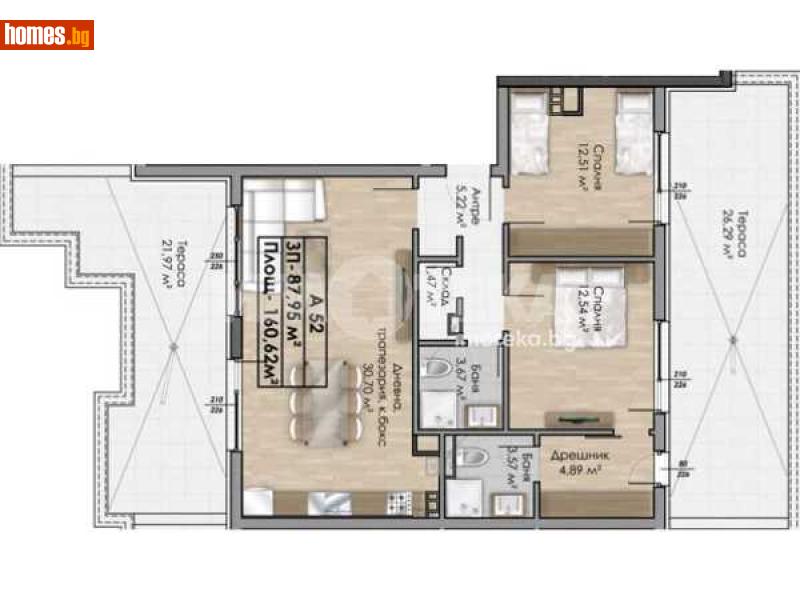Тристаен, 160m² - Жк. Овча Купел, София - Апартамент за продажба - ИМОТЕКА АД - 114854660